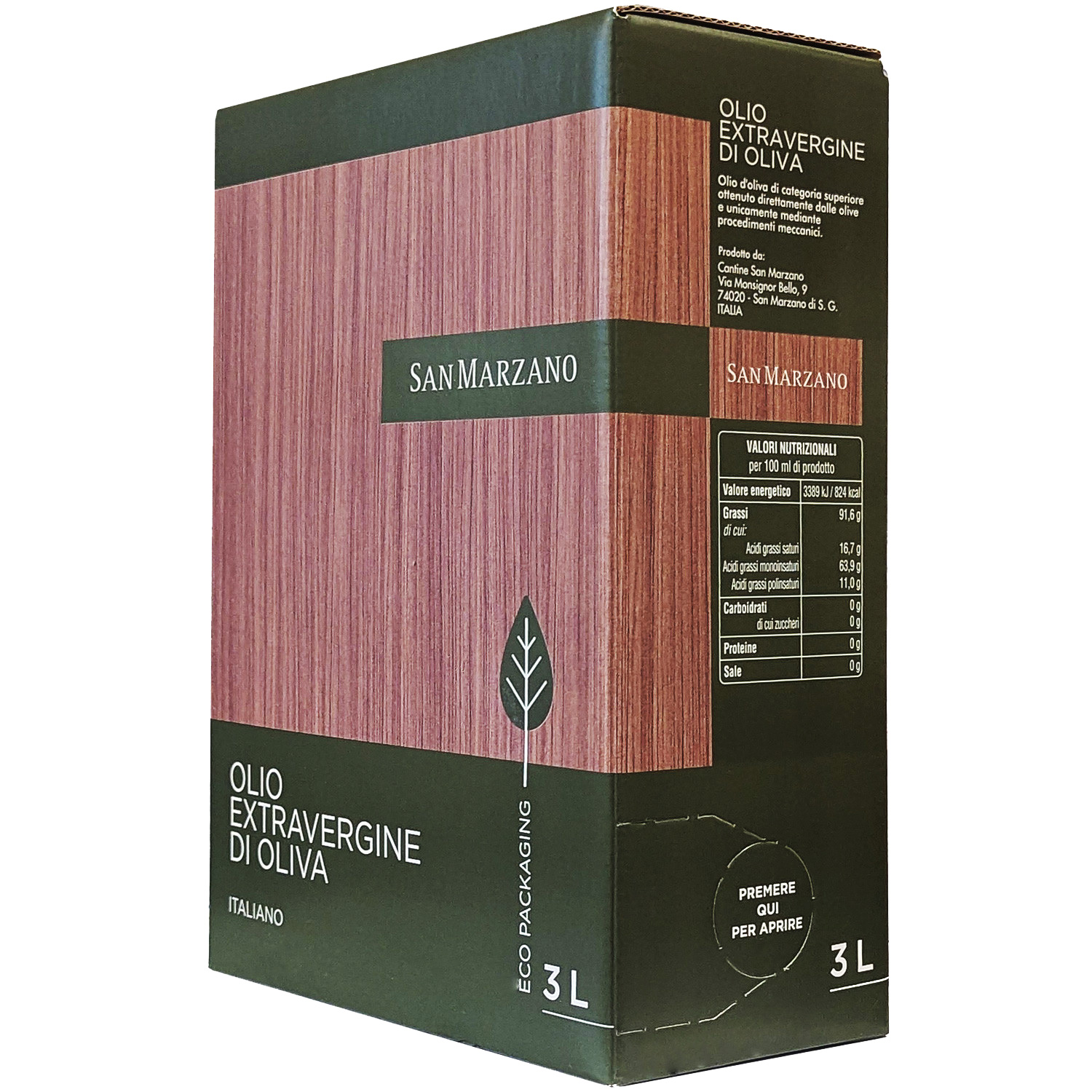 San Marzano Olio Extravergine di Oliva 3 Liter Bag